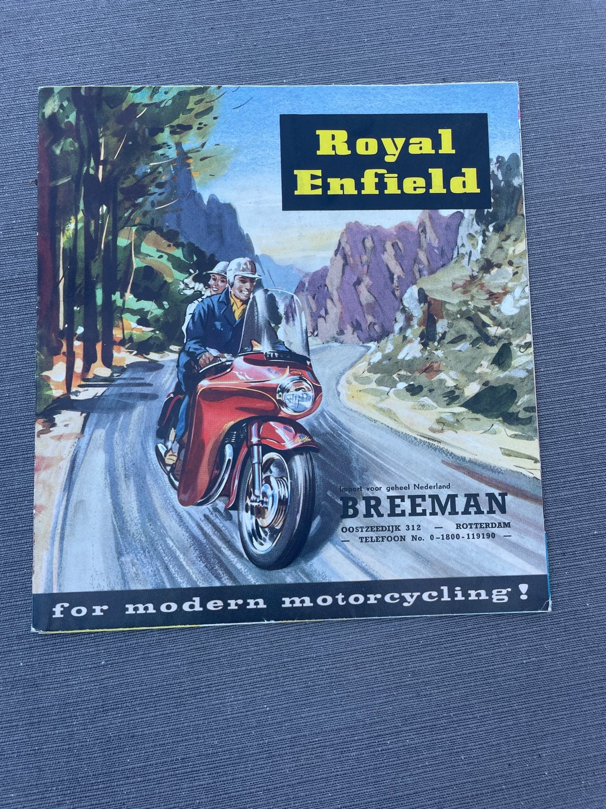 Vintage Royal Enfield Motorfiets Brochure - Jaren '50, Boeken, Ophalen of Verzenden, Gelezen