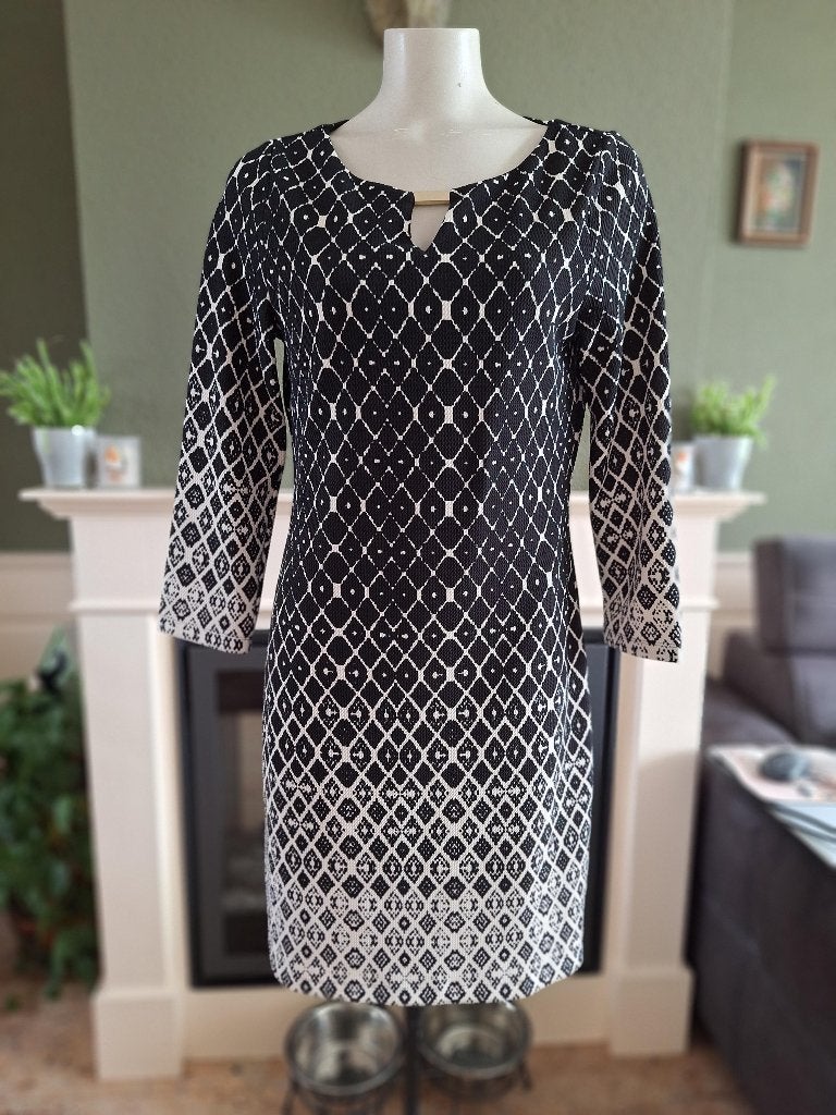 K-Design K Design zwart crème jurk M 38, Maat 38/40 (M), K-design, Verzenden, Zwart