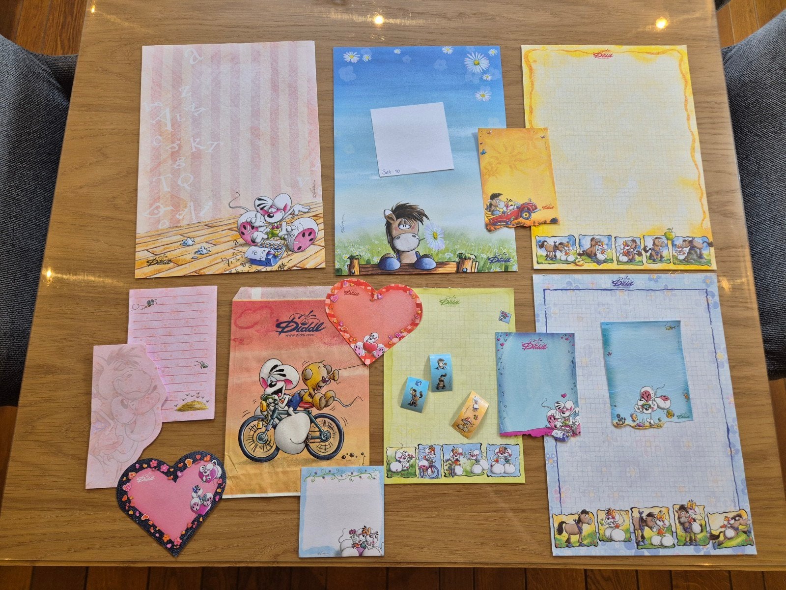 XL Diddl set met Galupy envelop, stickers en briefpapier, Ophalen of Verzenden, Zo goed als nieuw, Papier, Kaart of Schrift