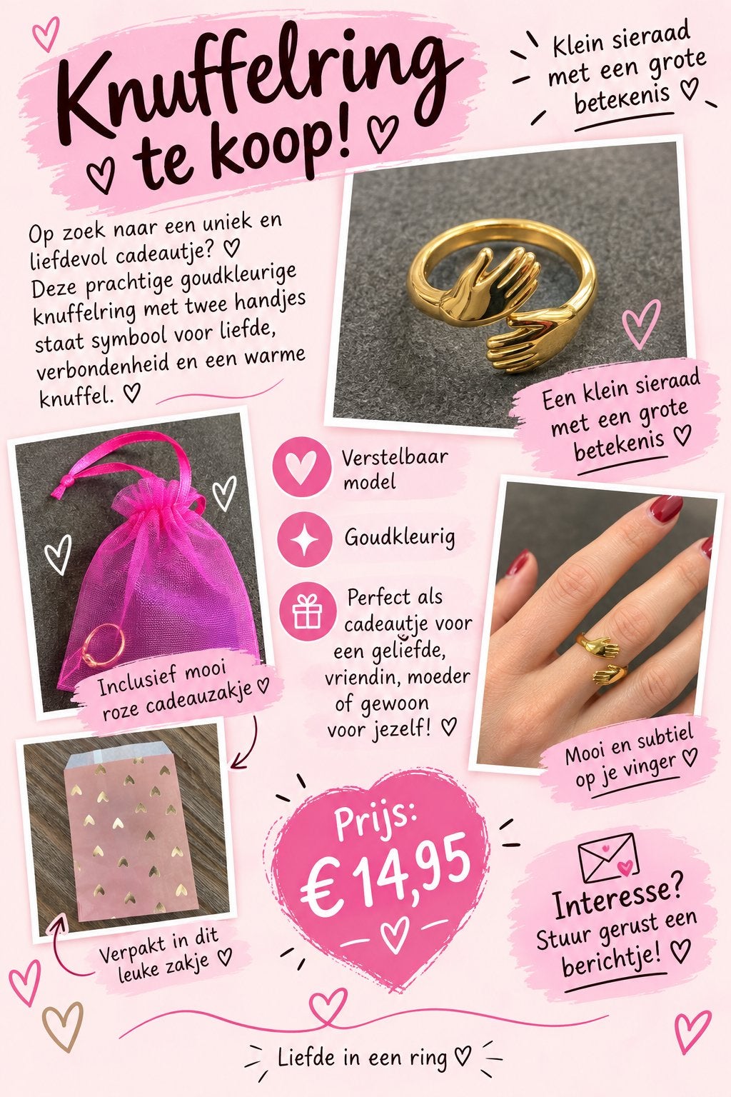 Ring ( knuffel), Overige materialen, Verzenden, 19 tot 20, Zo goed als nieuw