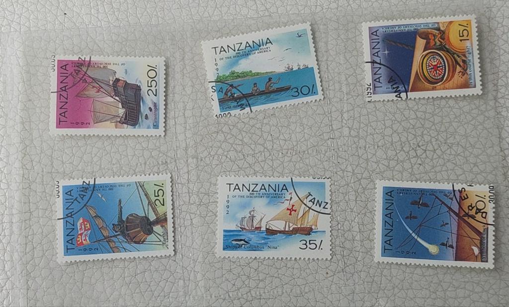Tanzania Postzegels - 500 Jaar Ontdekking Amerika, Ophalen of Verzenden, Gestempeld, Zuidoost-Azië