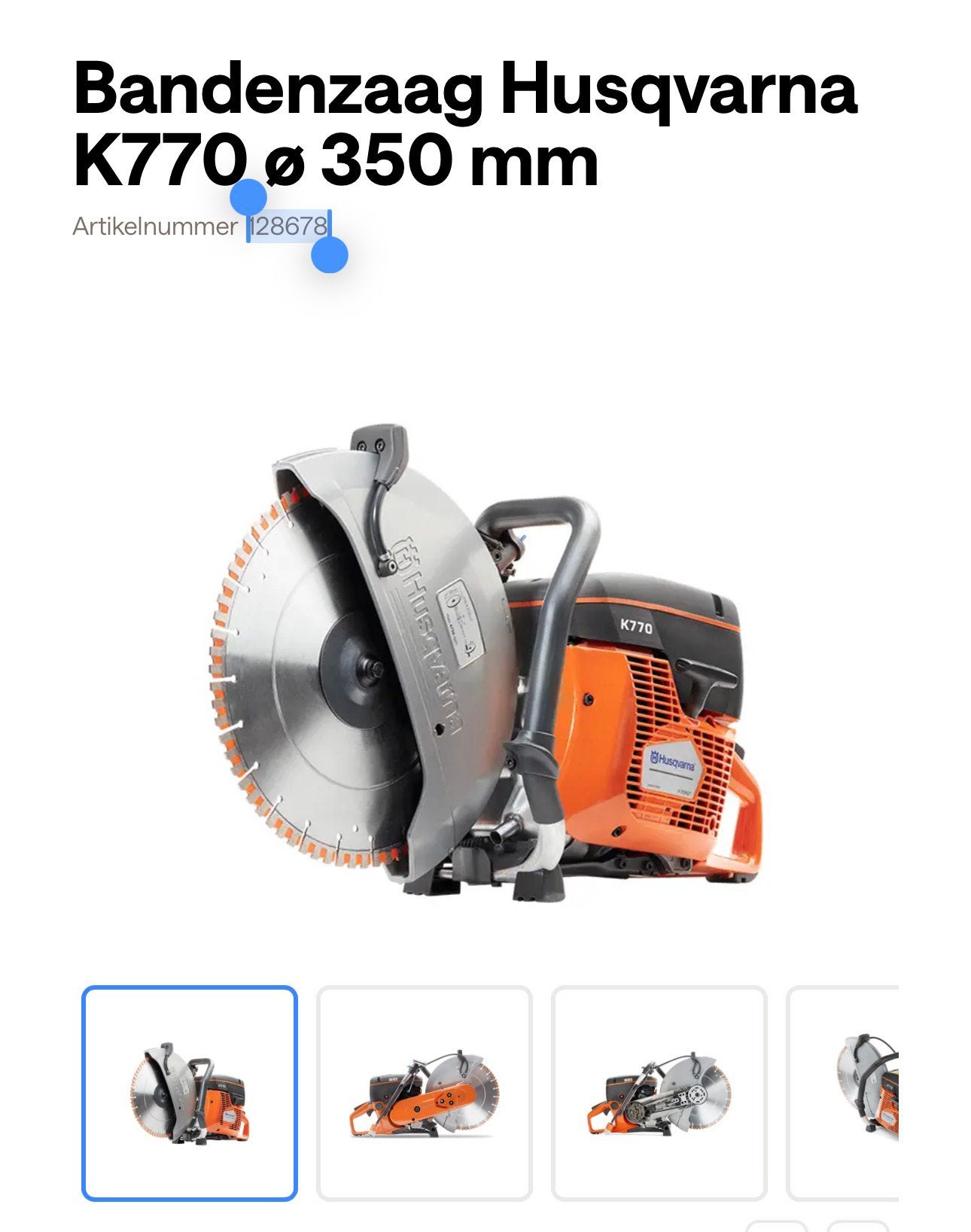 Bandan zaag 350mm paar keer gebruikt, Doe-het-zelf en Verbouw, Ophalen of Verzenden, Zo goed als nieuw, Minder dan 700 watt, Haakse handslijpmachine