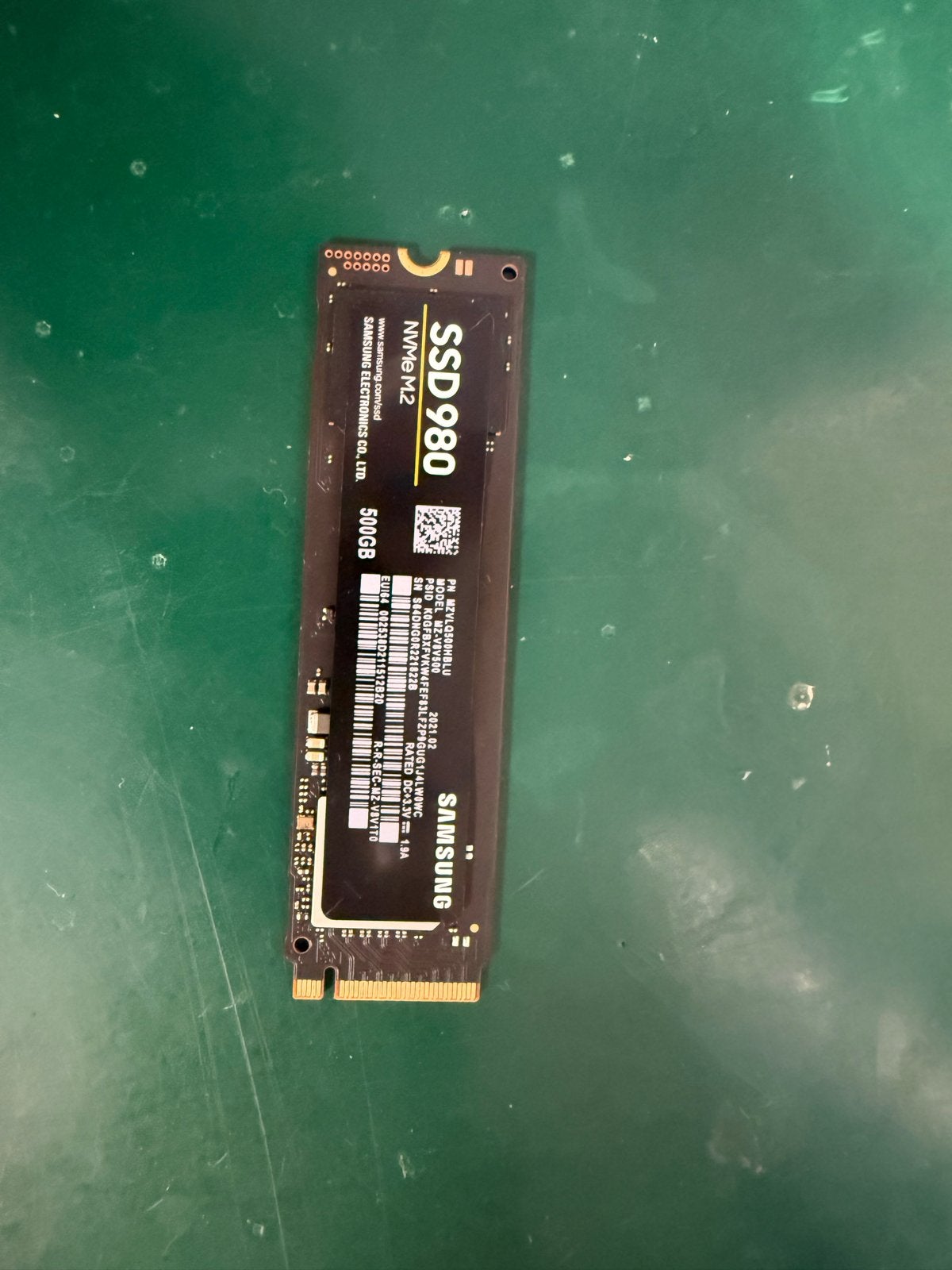 Samsung SSD 980 NVMe M.2 500GB - Snelle Opslag, Intern, Gebruikt, Server, Ophalen of Verzenden