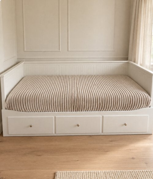 IKEA Hemnes Bedbank - Wit, uitschuifbaar met opberglades, Ophalen, Wit, Tweepersoons, 80 cm