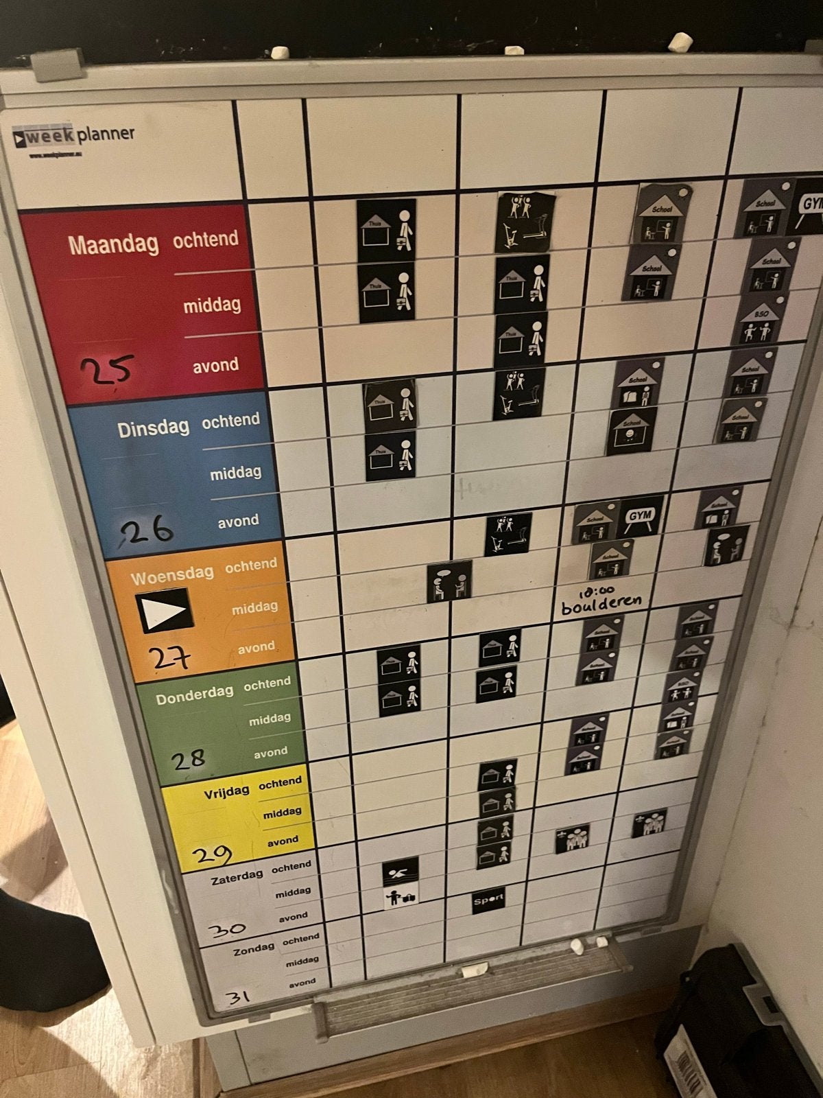 Weekplanner magnetisch en whitboard planbord, Ophalen of Verzenden, Gebruikt