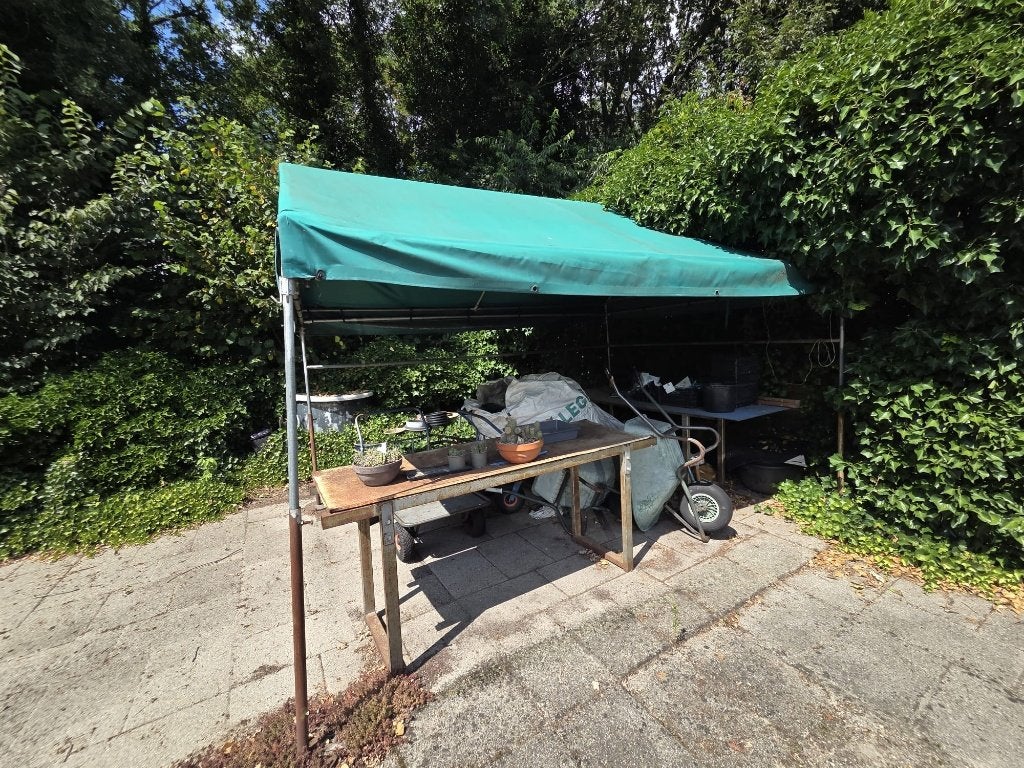 Stevige overkapping 4x3 meter – metalen frame met groen zeil, Tuin en Terras, Ophalen, Gebruikt, Overige typen