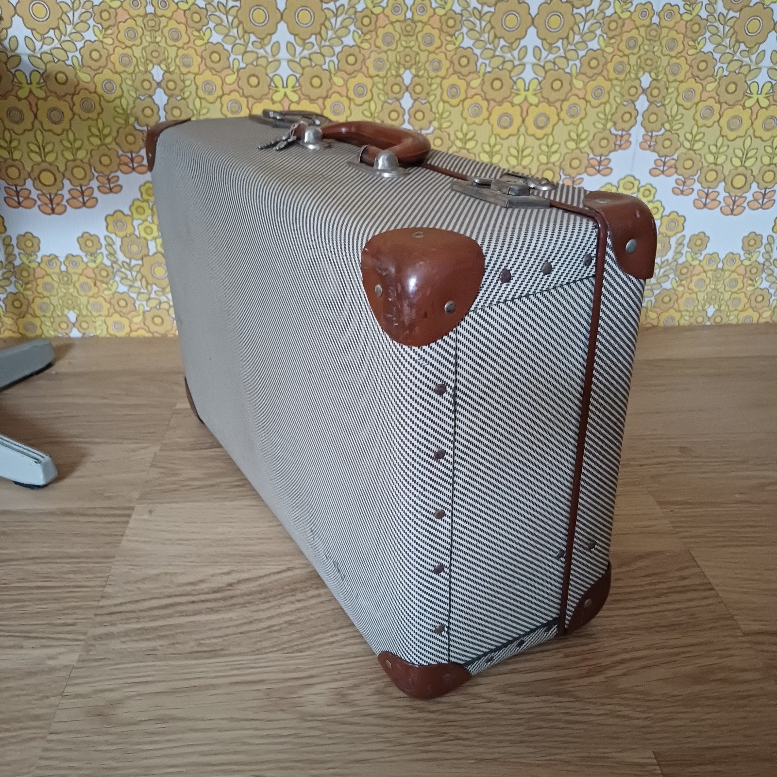 Vintage Koffer Cognackleur, Sieraden, Tassen en Uiterlijk, Koffers, Ophalen of Verzenden, Leer