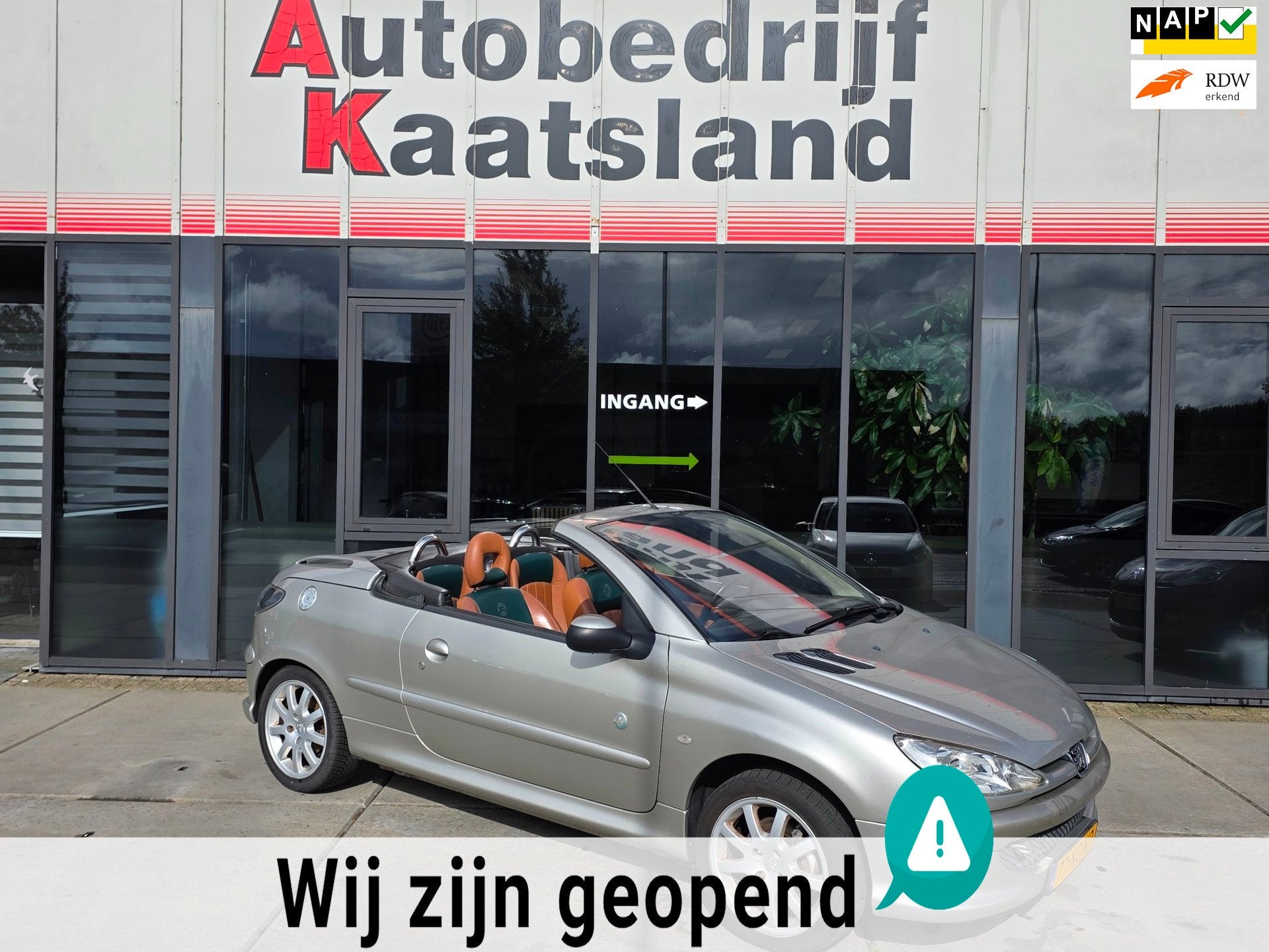 Peugeot 206 CC 1.6-16V Roland Garros - Leder Bekleding -, Auto's, Peugeot, Voorwielaandrijving, Gebruikt, 4 cilinders, Cabriolet