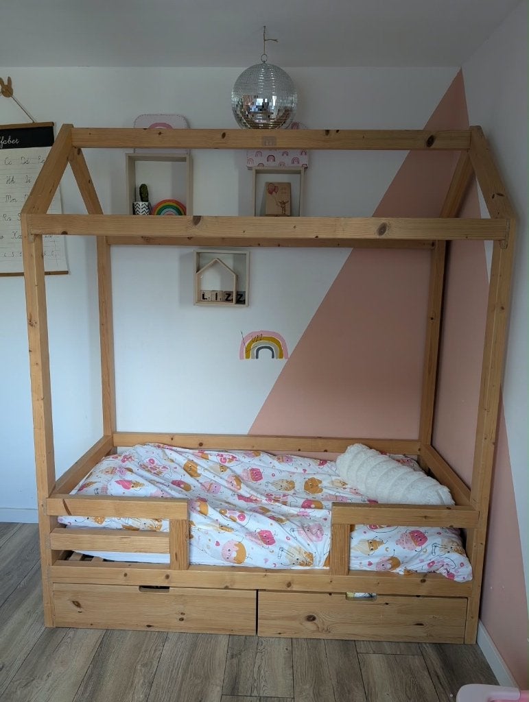 Kinderbed Huisje, Ophalen, Gebruikt, 80 cm, Hout