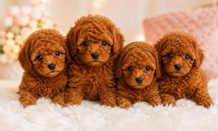 Exclusieve Red Mini Toy Poedel puppy’s met stamboom, Poedel, 8 tot 15 weken, Parvo, Meerdere