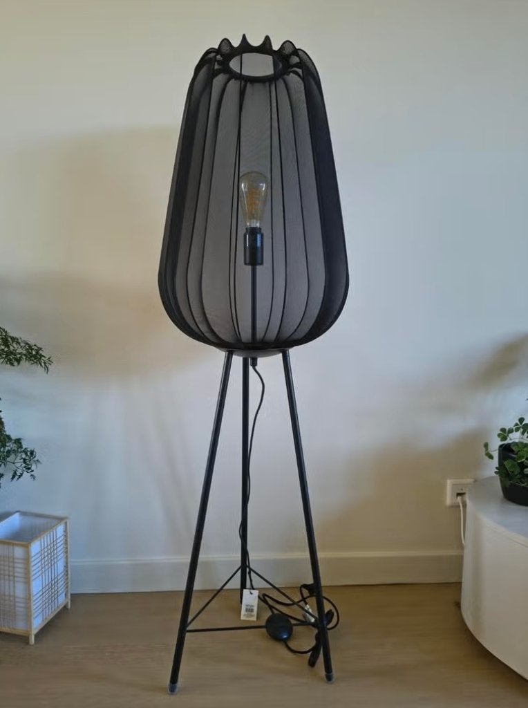 Light&Living vloerlamp Plumeria zwart - Nieuw met prijskaart, Ophalen, Nieuw, 100 tot 150 cm