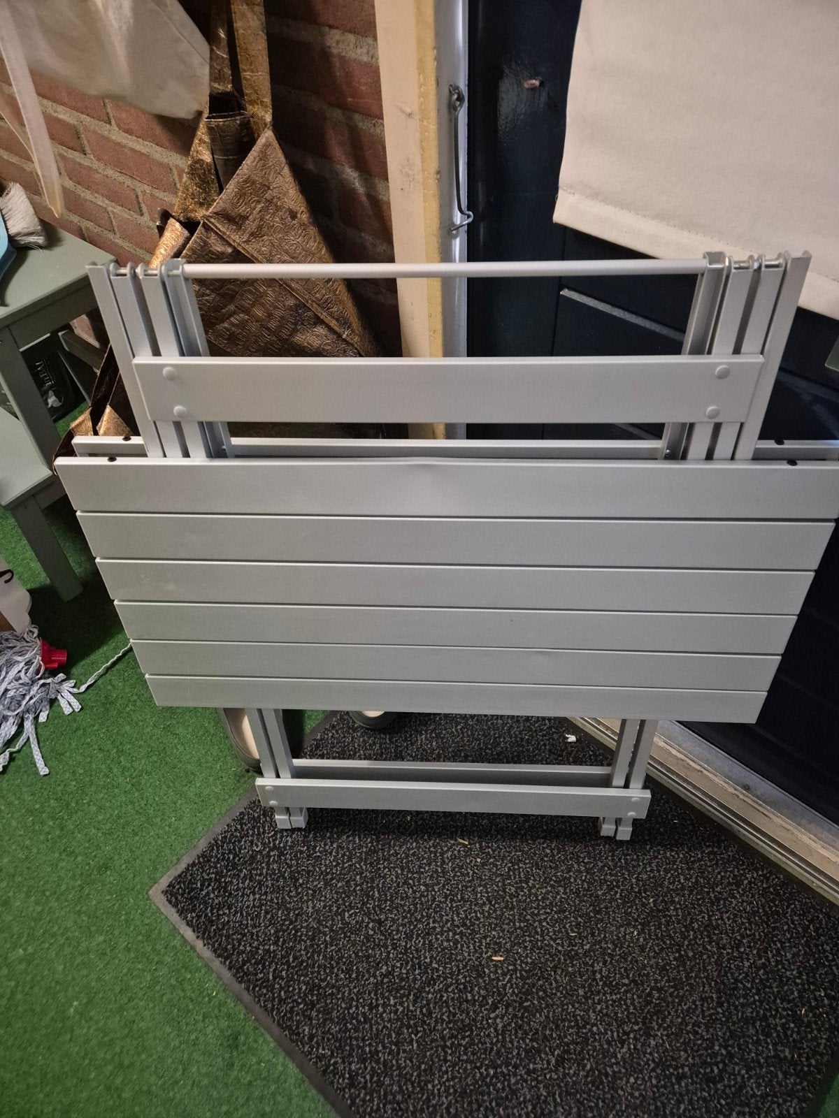 Aluminium camping klaptafel 70x70 cm, Caravans en Kamperen, Ophalen of Verzenden, Gebruikt, Campingtafel