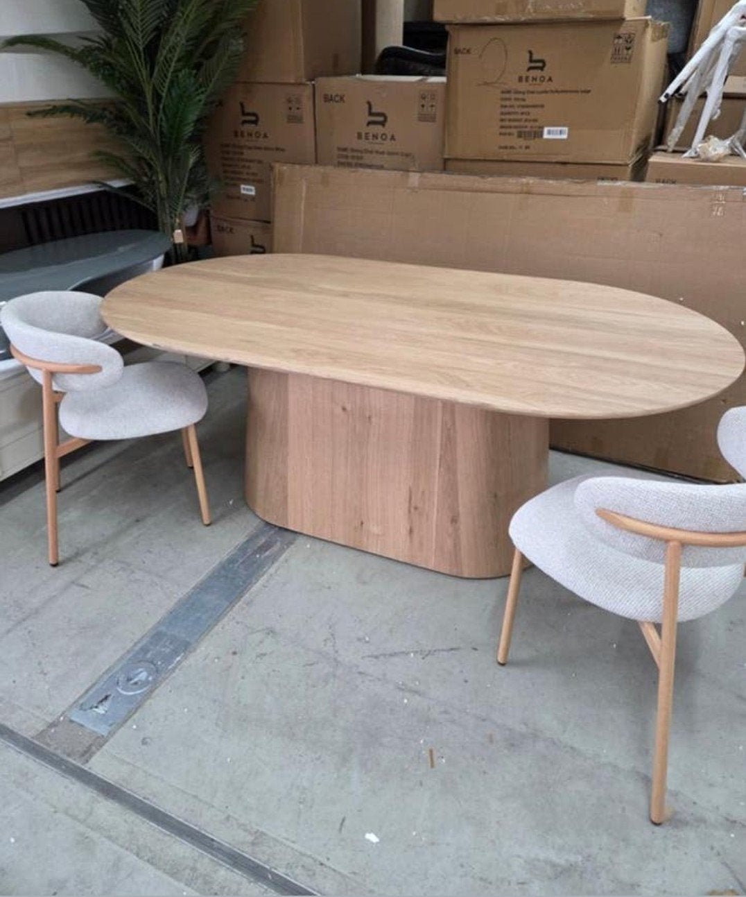 Eettafel Novero Eiken Naturel 200 x 110 cm van Livingfurn, Ophalen