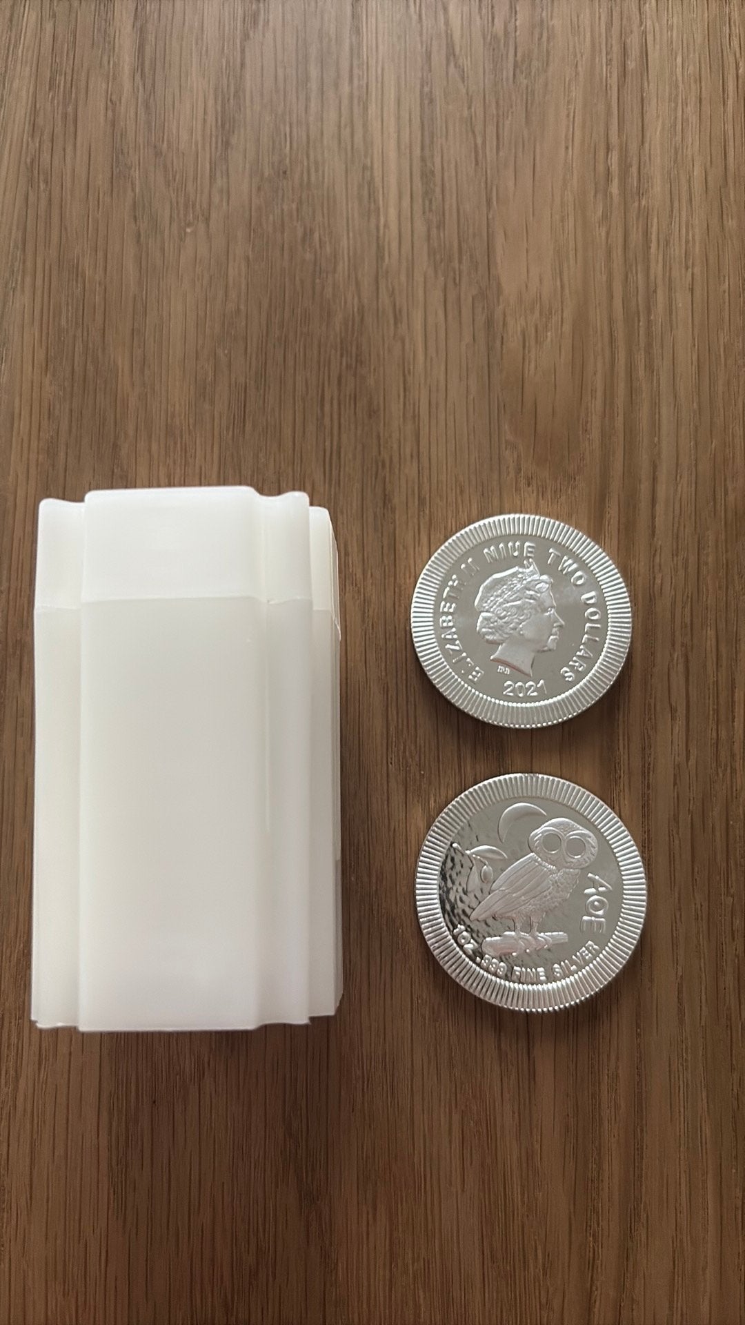 Volle tube AOE owl munten (20x 1 trou ounce) zilver, Ophalen of Verzenden, Zilver