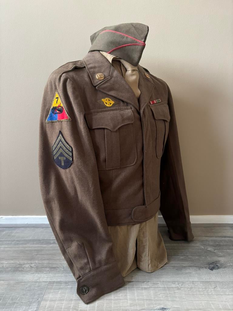 7th Armored Division | Ike Jacket | Genaamd | WO2, Ophalen of Verzenden, Landmacht, Amerika, Kleding of Schoenen