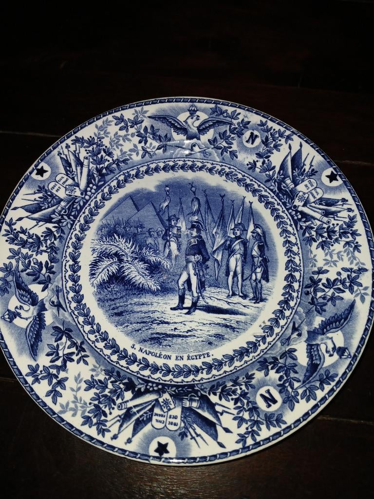 Blauw  wandbord Napoleon in Egypte ,23cm, Ophalen of Verzenden