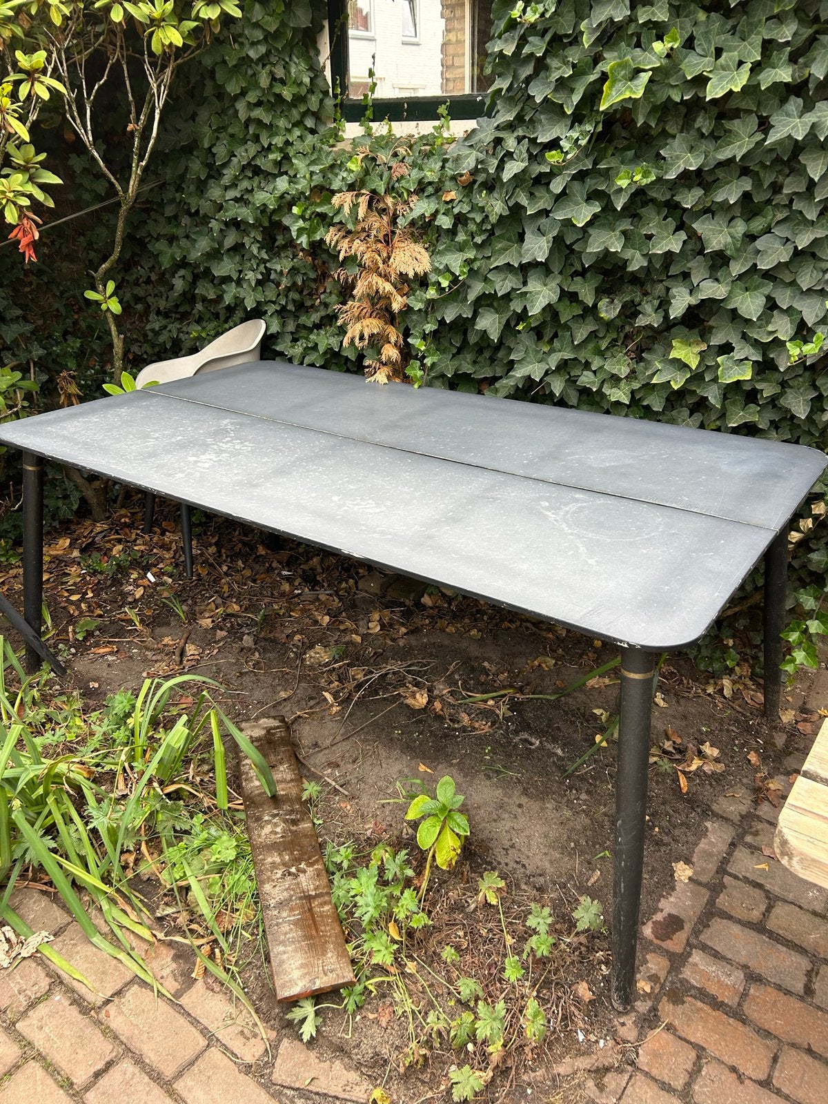 Zwarte tuintafel, Ophalen, Gebruikt, Rechthoekig, Metaal