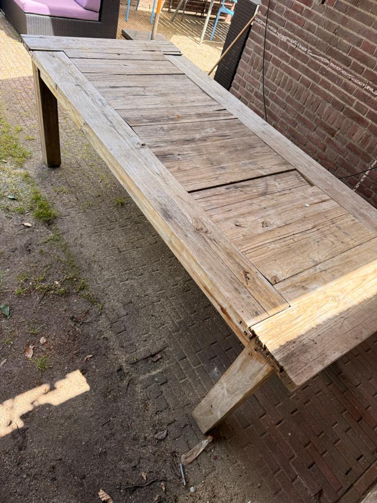 Teakhouten tuintafel - Gebruikt, heeft liefde nodig, Ophalen, Gebruikt, Rechthoekig, Teakhout