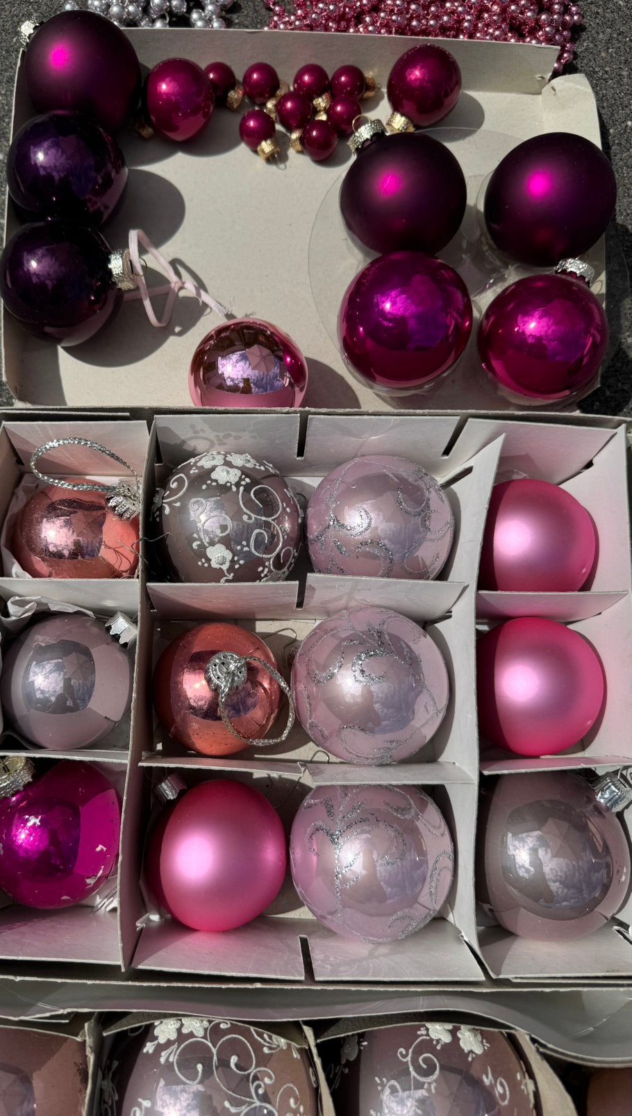 Roze, paarse (kerst) decoratie, Diversen, Ophalen, Gebruikt