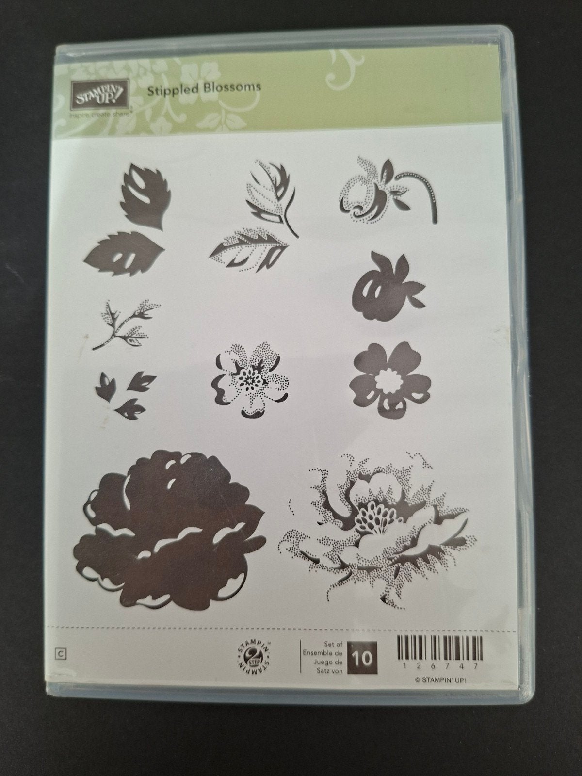 Stampin' Up! Stippled Blossoms Stempelset, Hobby en Vrije tijd, Ophalen of Verzenden, Zo goed als nieuw, EZ-mounted stempel