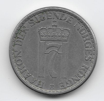 Noorwegen 1 krone 1957 KM# 397.2, Verzenden, Overige landen, Losse munt
