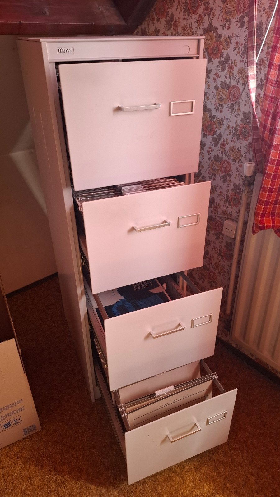 Gispen archiefkast met 4 laden en Bisley archiefkast 2 laden, Ophalen, Minder dan 50 cm, Gebruikt, Klassiek kantoor