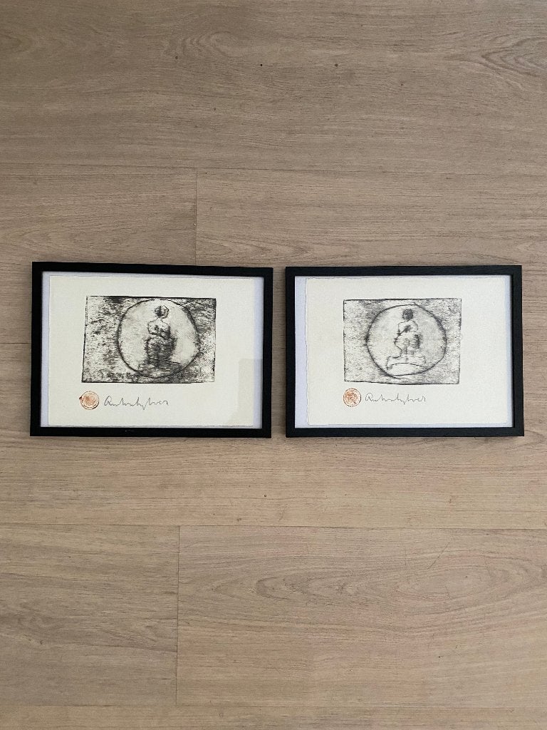 Anton Heyboer / Heijboer - 2 x ets, Religie, 32 cm, 24 cm, Ingelijst