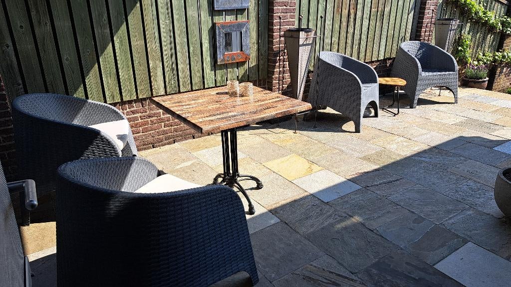 terras tuintafel terrastafel tafelblad 80x80, Ophalen, Nieuw, Vierkant, Overige materialen