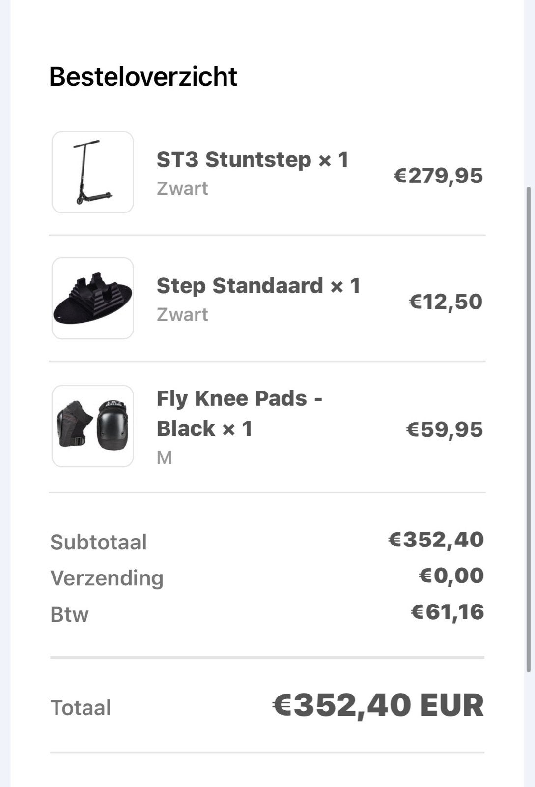 Stuntstep met standaard en kniebeschermers - Zo goed als nie, Ophalen, Zo goed als nieuw, Overige typen