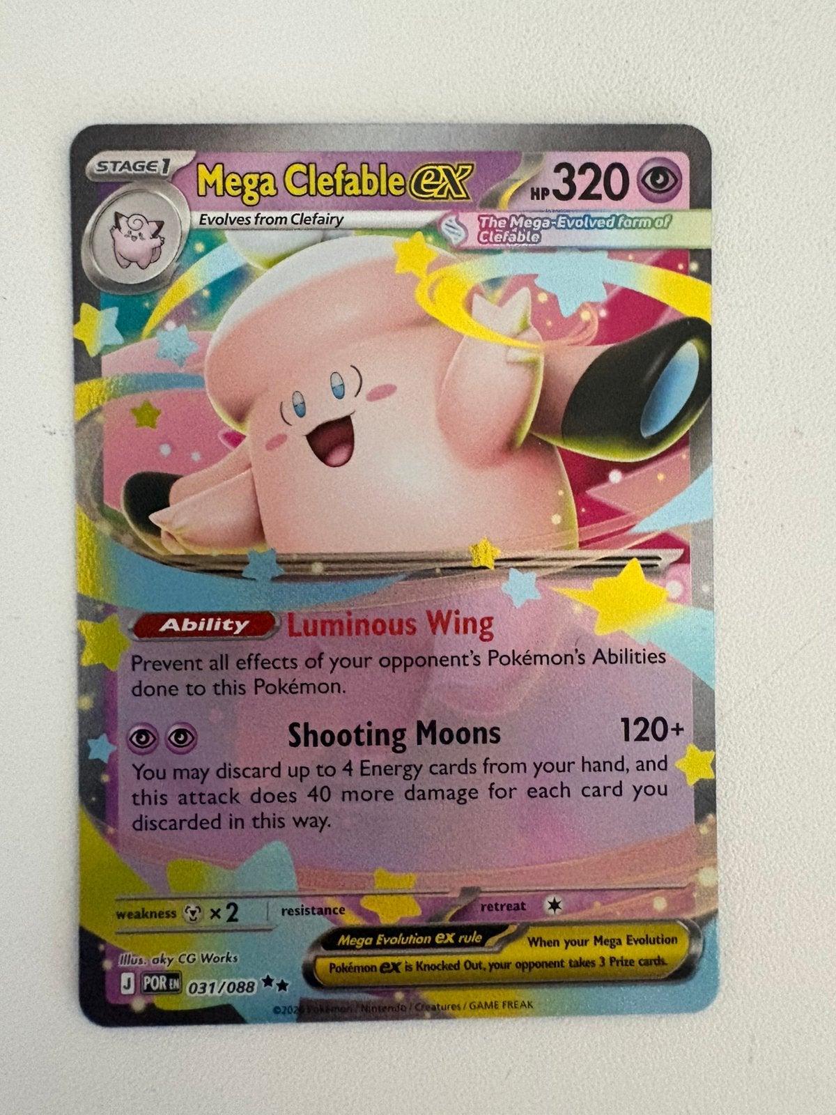 Mega Clefable EX 031/088, Ophalen of Verzenden, Nieuw
