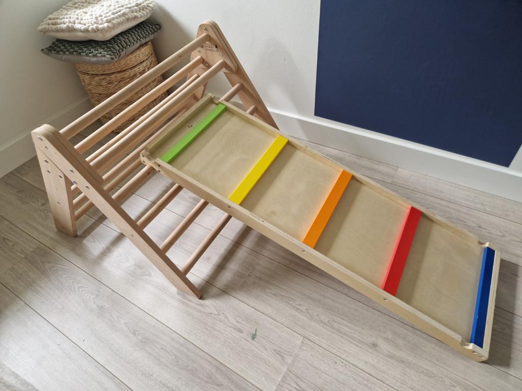 Klimrek / klimdriehoek / glijbaan, Kinderen en Baby's, Speelgoed | Houten speelgoed, Ophalen, Zo goed als nieuw
