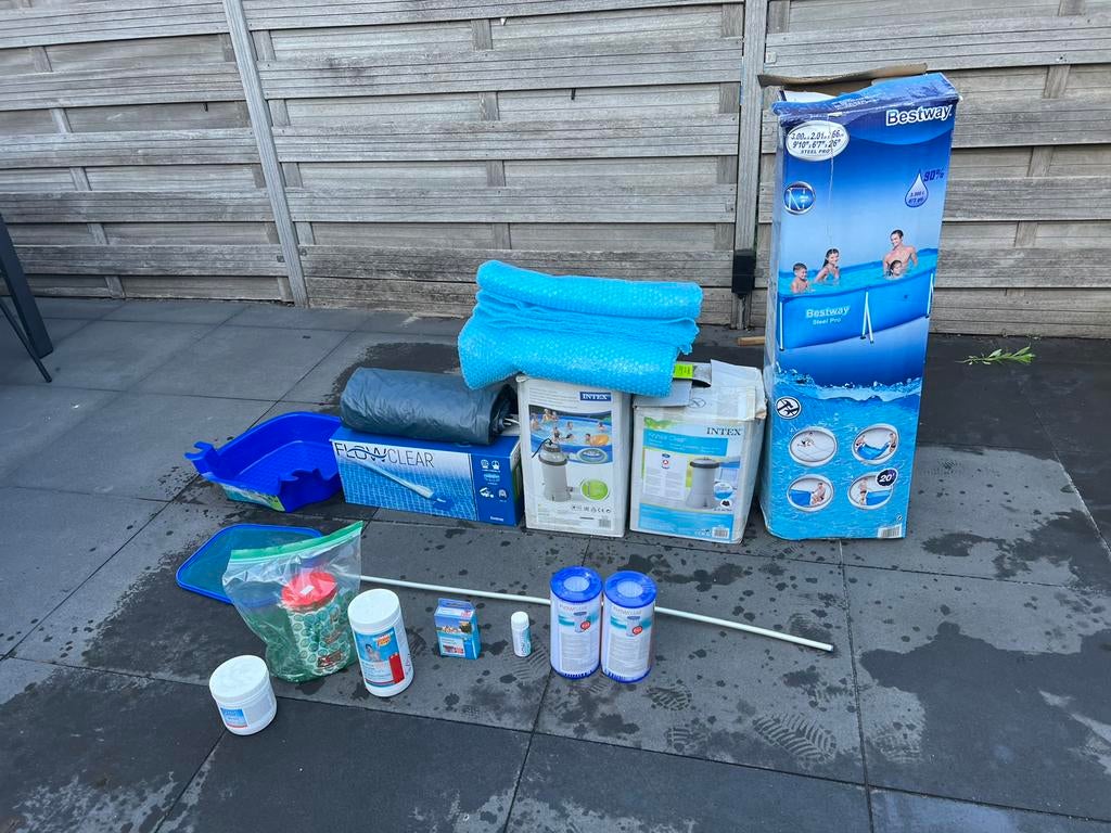 Complete zwembad set incl. Pool heater!, Ophalen, Minder dan 80 cm, Zo goed als nieuw, Opzetzwembad