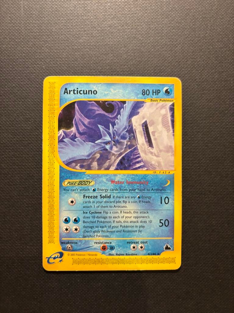 Articuno Pokémon Kaart 4/144 (2003) - Water Immunity, Ophalen of Verzenden, Zo goed als nieuw, Losse kaart