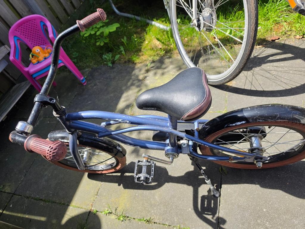Kinderfiets met lekke voorband, Ophalen of Verzenden, Gebruikt, Terugtraprem, 16 tot 20 inch