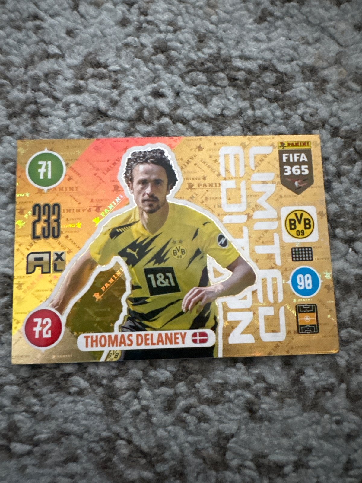 Panini FIFA 365 Adrenalyn XL Thomas Delaney Elite Limited, Ophalen, Zo goed als nieuw, Buitenlandse clubs, Spelerskaart