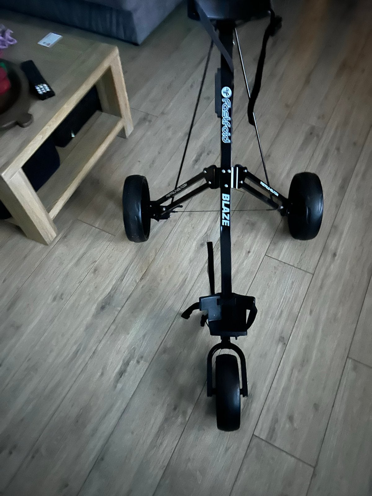 FastFold Blaze 3-wiel golftrolley, Sport en Fitness, Ophalen, Zo goed als nieuw, Golfkar, Overige merken