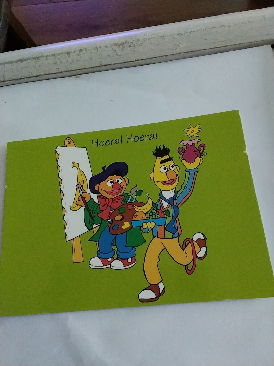 Hoera! Hoera! Sesamstraat ansichtkaart Bert en Ernie, Ophalen of Verzenden
