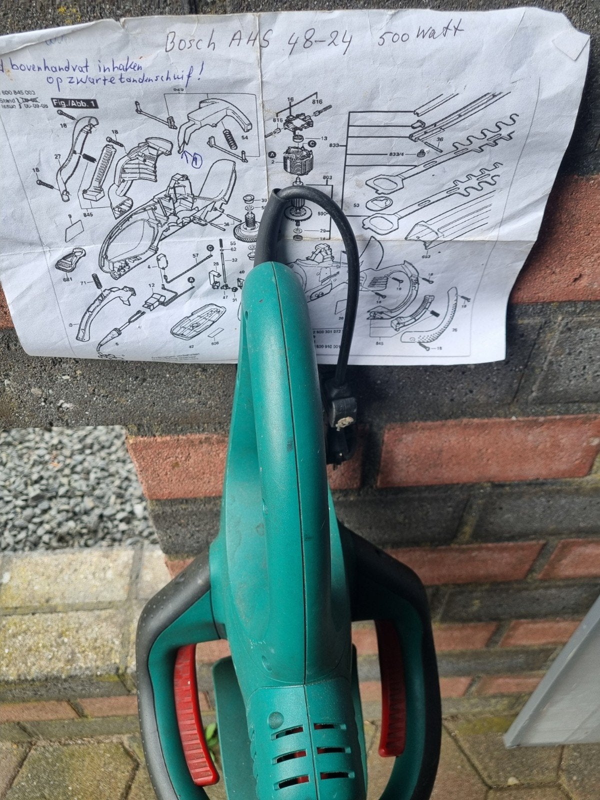 Bosch AHS 48-24 Heggenschaar 500 Watt, Tuin en Terras, Ophalen, Gebruikt, Elektrisch