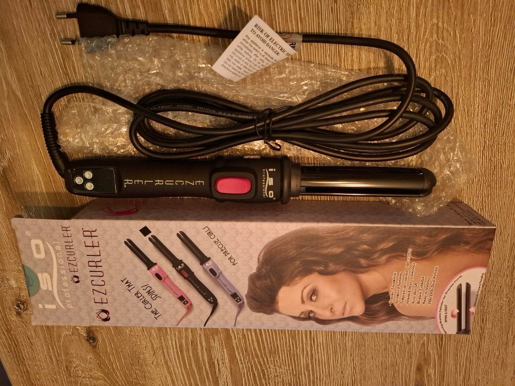 ISO Beauty EZ-Curler zwart 19mm in seal (advr 321), Ophalen of Verzenden, Nieuw, Krultang of Stijltang