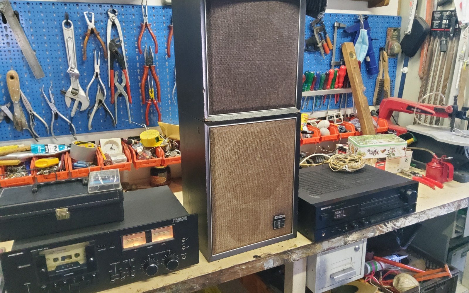 Pioneer tuner versterker en aristona cassette speler ,boxen, Ophalen of Verzenden, Pioneer