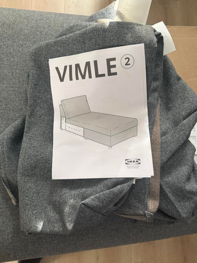 Nieuwe hoes voor IKEA Vilme chaise longue - Grijs, Eenpersoons, Nieuw, Ophalen of Verzenden, Minder dan 150 cm