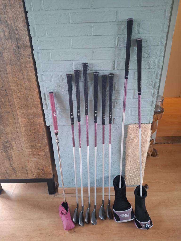 Ping Dames Golfset - 2 Drivers, Putter, IJzers 5,7,8,9,S,W, Ophalen, Gebruikt, Overige typen, Ping