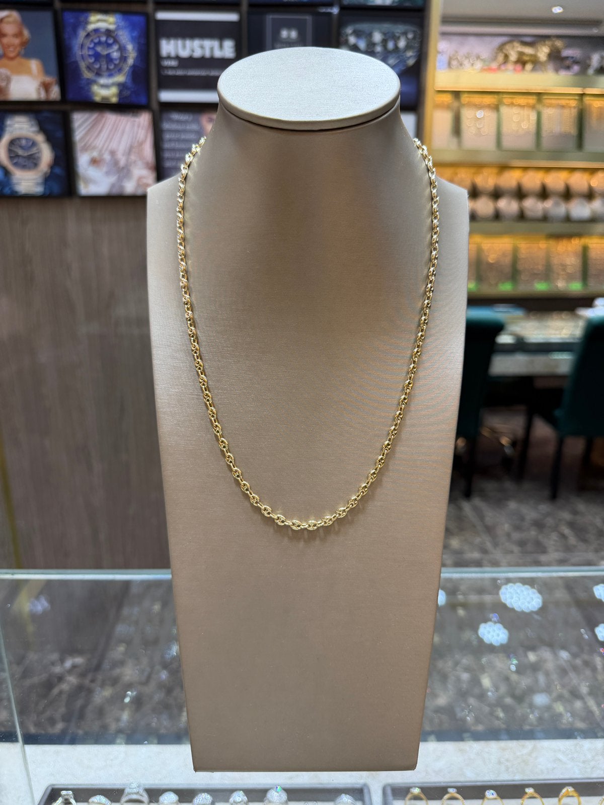 18KT Goud - 32.4 Gram - Ketting - KOFFIEBOON, Ophalen, Nieuw, Goud