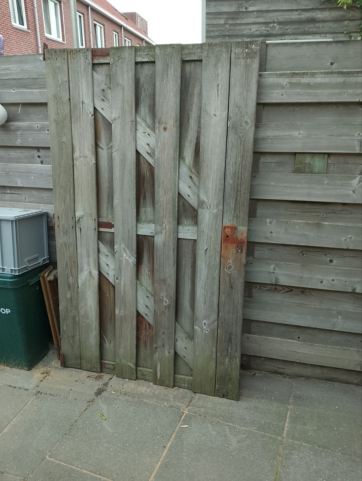 Houten tuinpoort - 180 cm hoog, 110 cm breed, Tuin en Terras, Ophalen, Gebruikt, Hout, 150 tot 200 cm