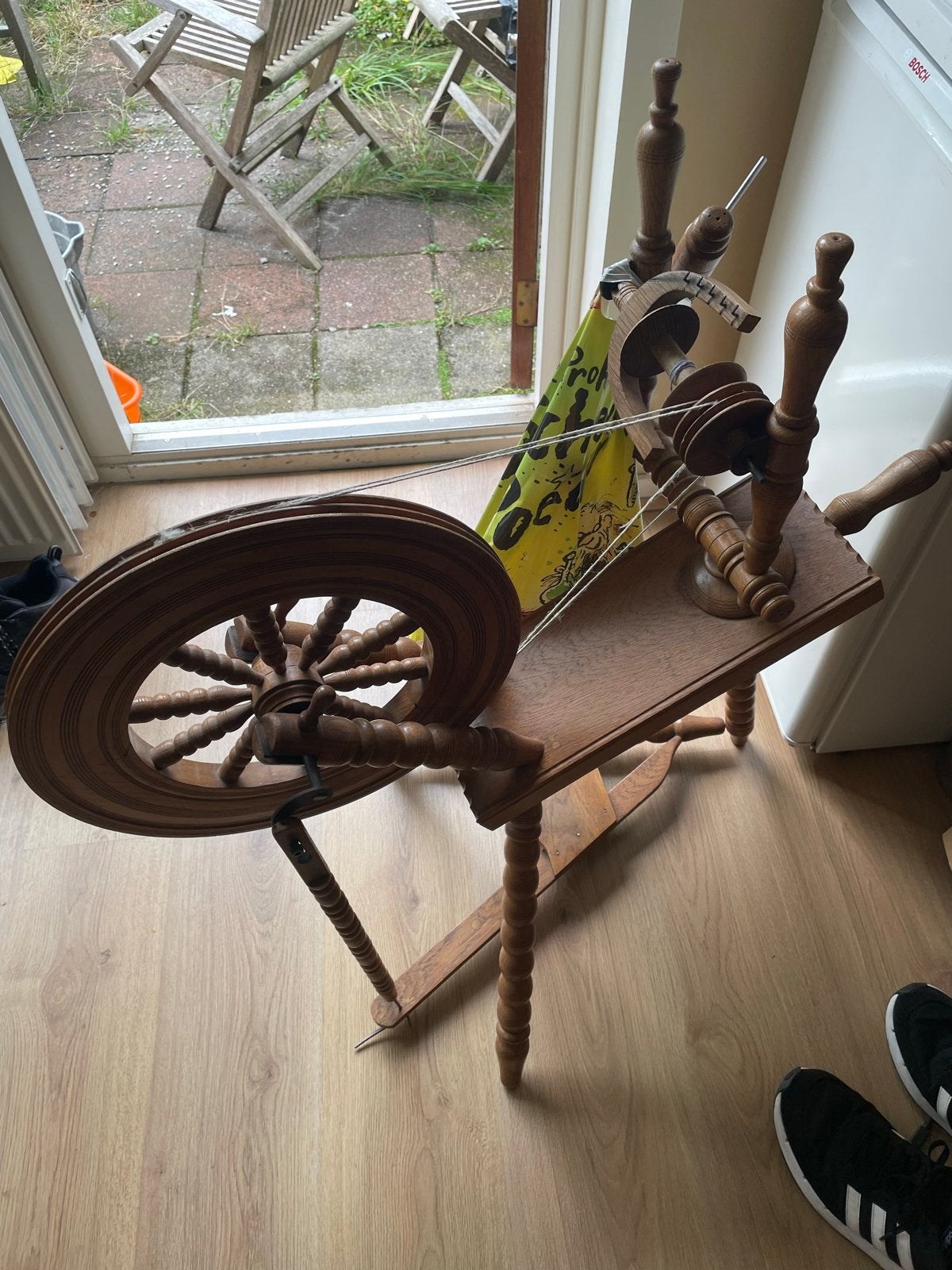 Antiek werkend spinnewiel - Prachtig decoratief stuk, Hobby en Vrije tijd, Ophalen, Gebruikt, Spinnewiel