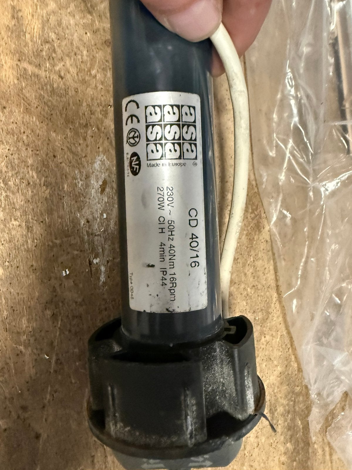 Asa Buismoter 40 nm, Doe-het-zelf en Verbouw, Rolluiken, Gebruikt, Minder dan 100 cm, Wit, Ophalen of Verzenden