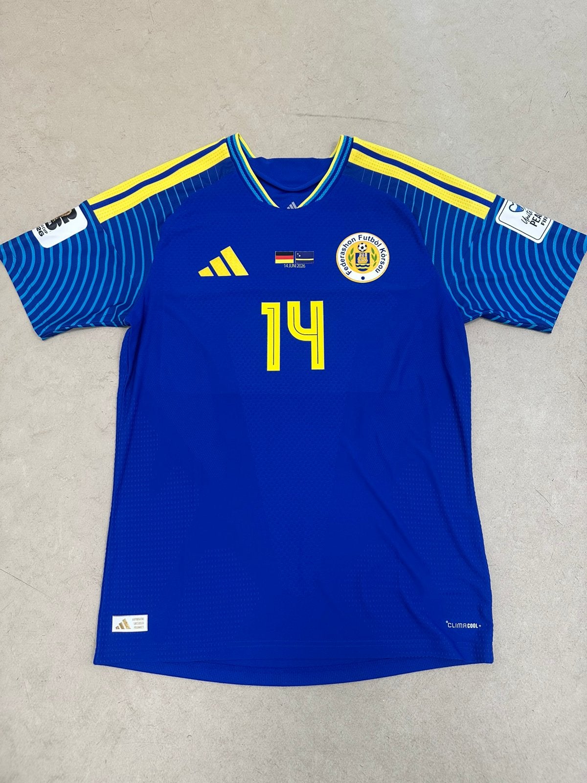 Curaçao Match Issue Shirt #14 (Gorré) Duitsland + Signatuur!, Sport en Fitness, Voetbal, Ophalen, Zo goed als nieuw, Shirt