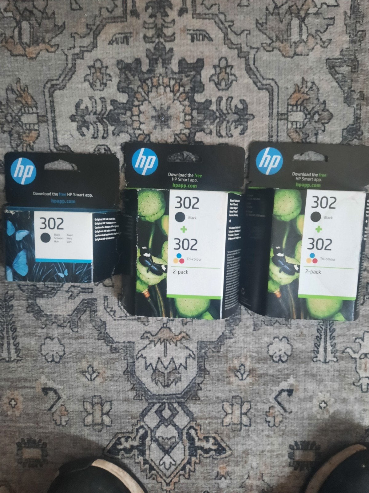 HP 302 Inktcartridges - 2x 2-pack en 1x 1-pack Zwart, Computers en Software, Printerbenodigdheden, Ophalen of Verzenden, Nieuw