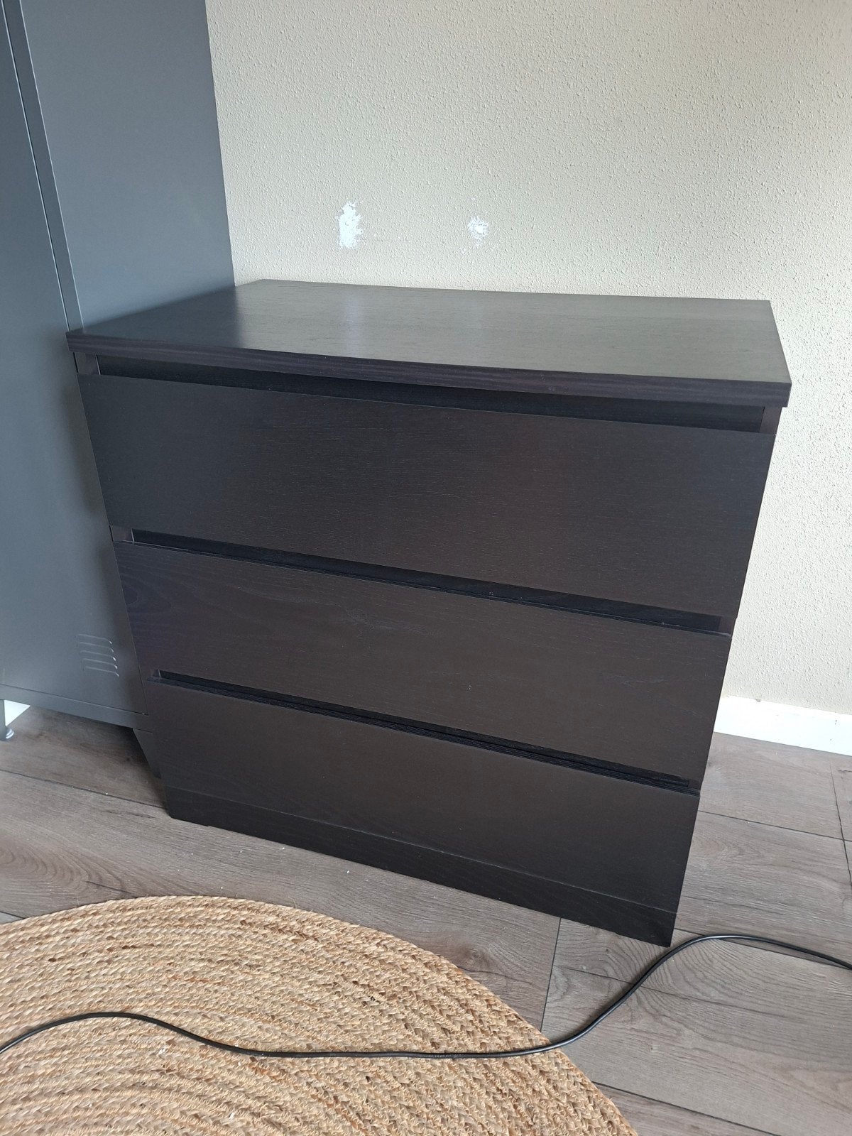 IKEA MALM Kast - Zwartbruin met 3 lades, Huis en Inrichting, Ophalen, Gebruikt, 50 tot 100 cm, 3 of 4 laden