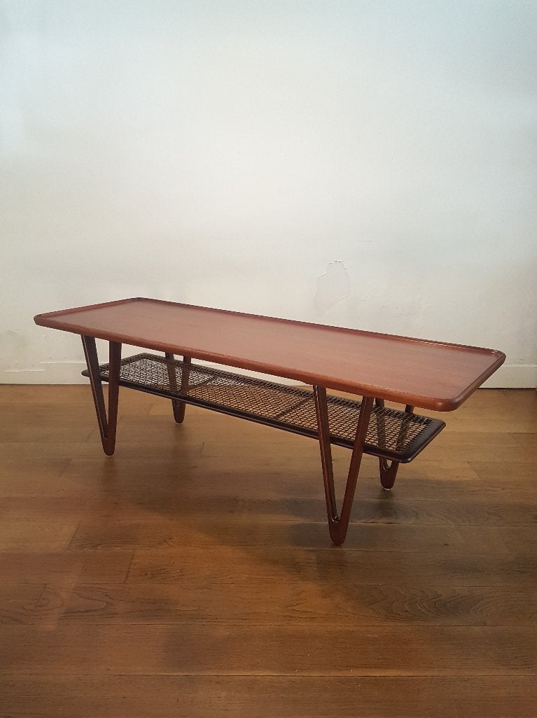 Deense salontafel van Kurt Østervig uit 1950, Gebruikt, Teakhout, 150 tot 200 cm, Minder dan 50 cm